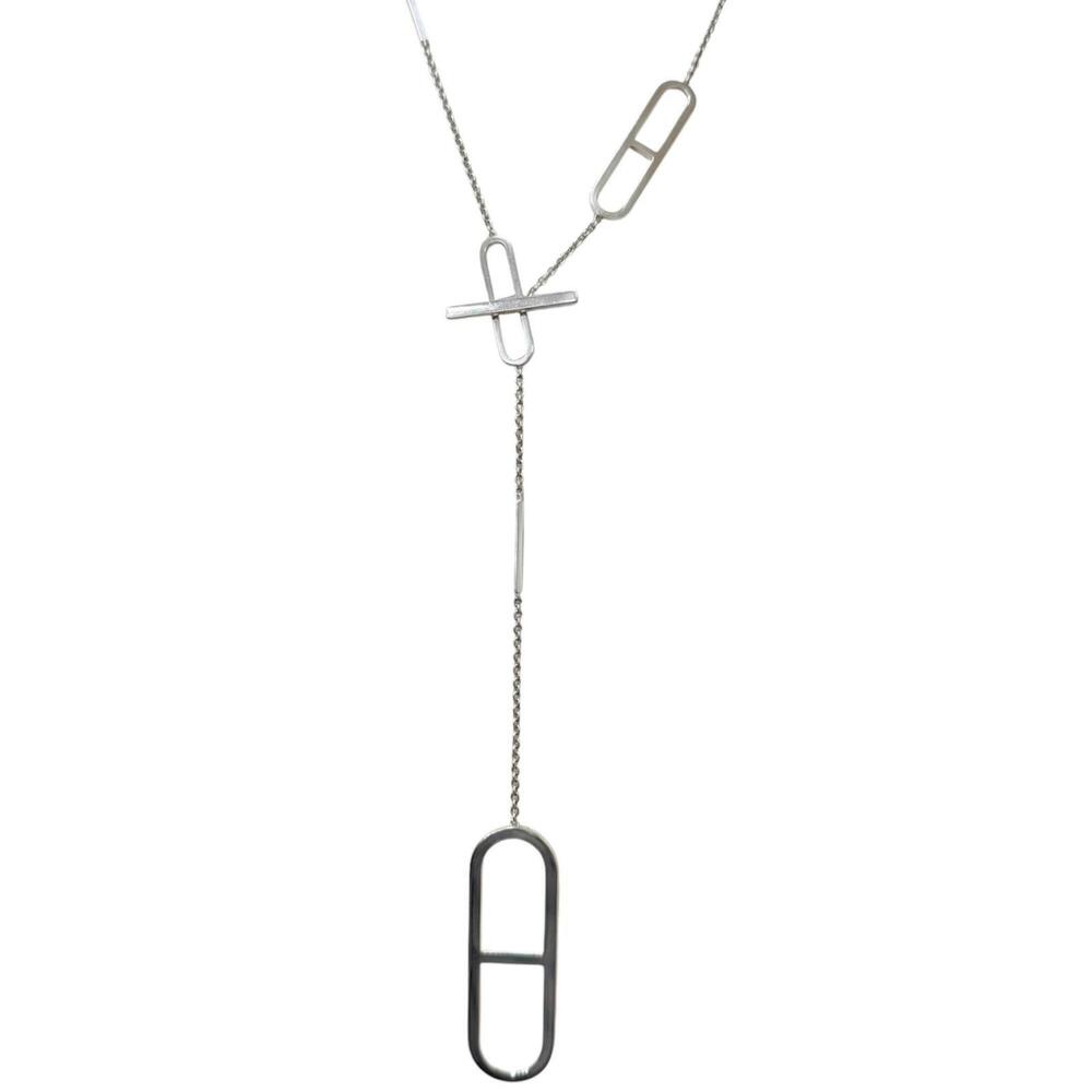HERMES Silver Necklace